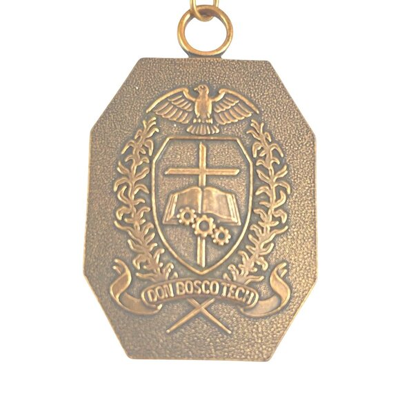 Vintage Don Bosco Tech Italian II 1983 Scholastic Bronze Medal With Yellow Green - Picture 2 of 6